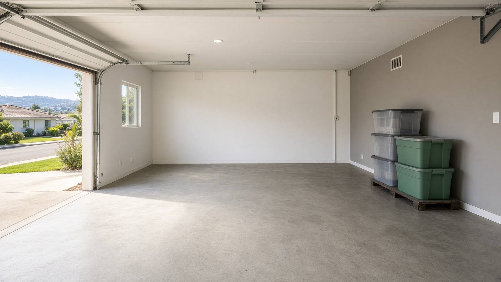 Empty San Diego garage after a Fred's Junk Removal cleanout